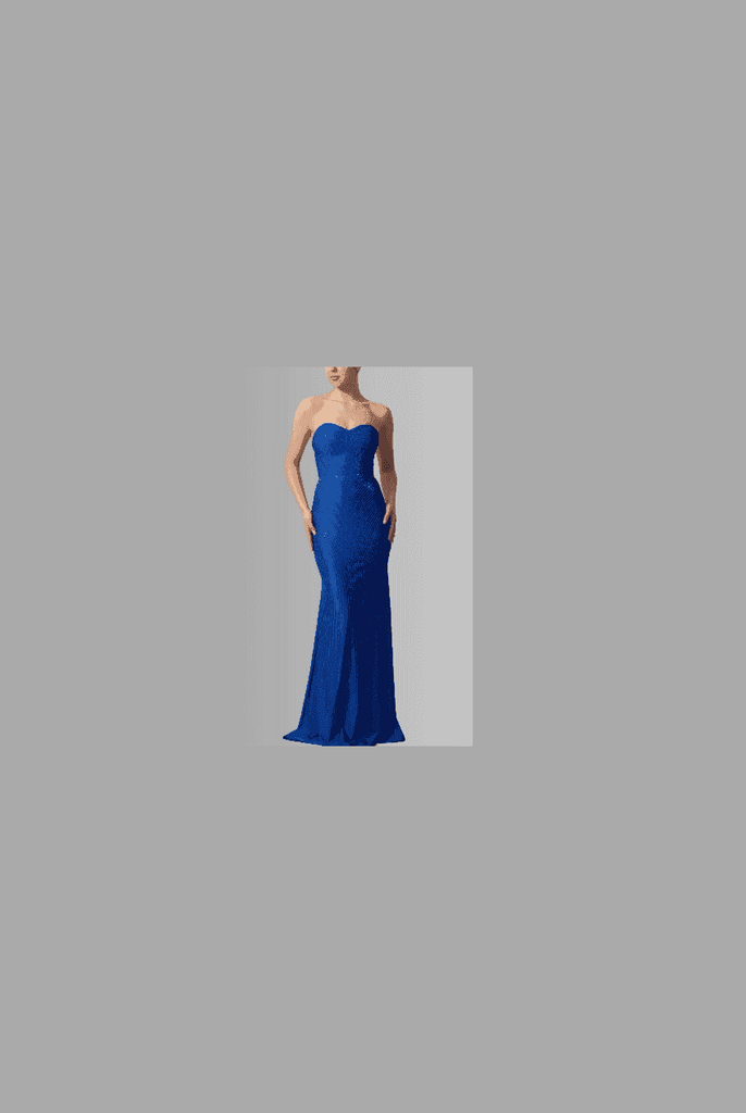 Mascara Jersey Dress - Sunray Diamond in royal blue with strapless sweetheart neckline and fitted silhouette, ideal for prom or bridesmaid wear.