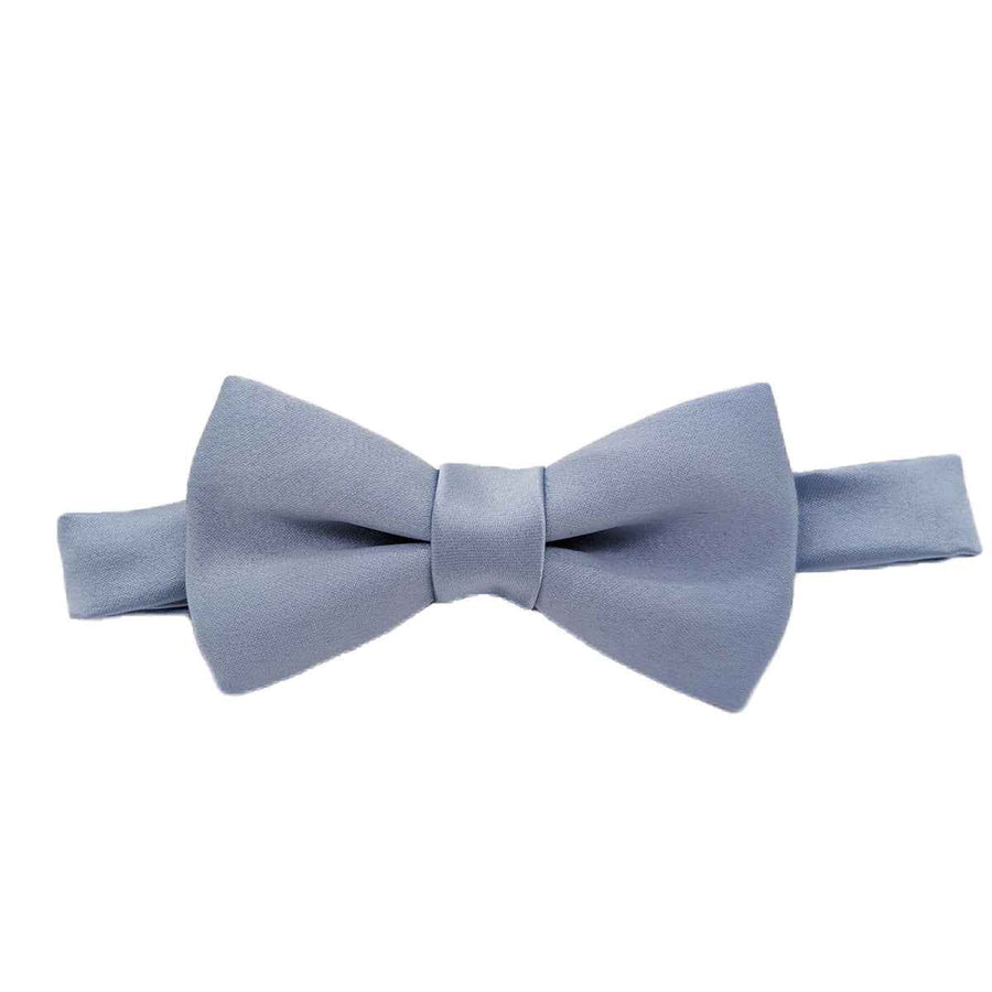 Smokey Blue Boys Bow Tie with adjustable strap, ideal wedding outfit accessory for children. Handmade and stylish for formal events.