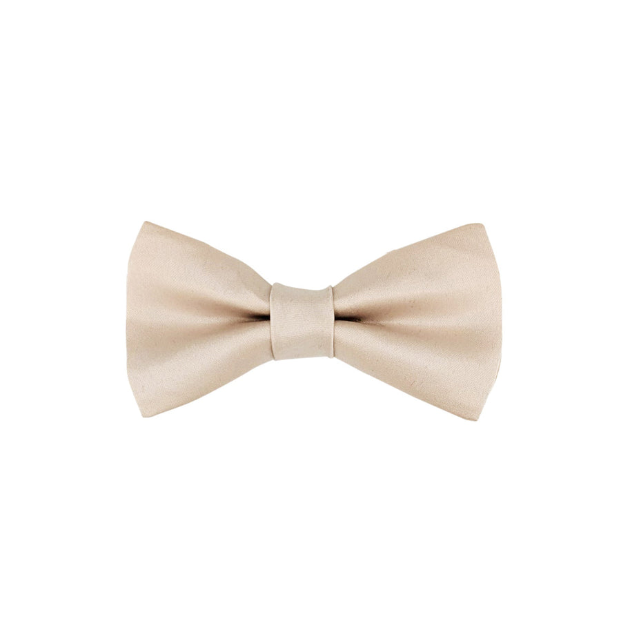 Champagne antique boys bow tie without strap, perfect for page boys. Elegant handmade wedding accessory for children's formalwear.