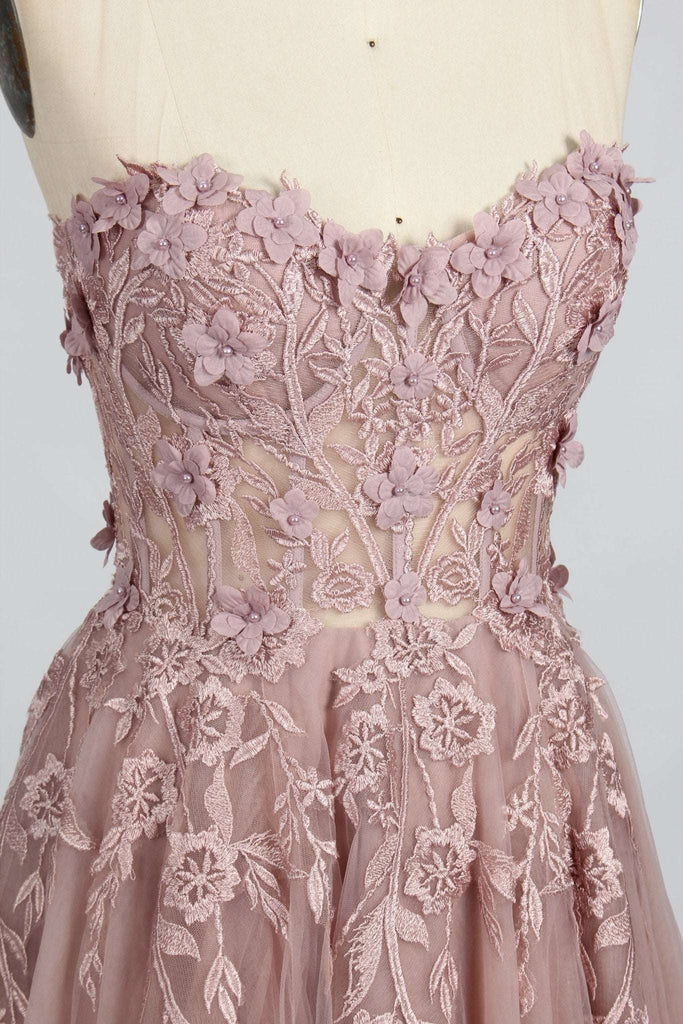 Blush Corset Top Tulle Dress close up