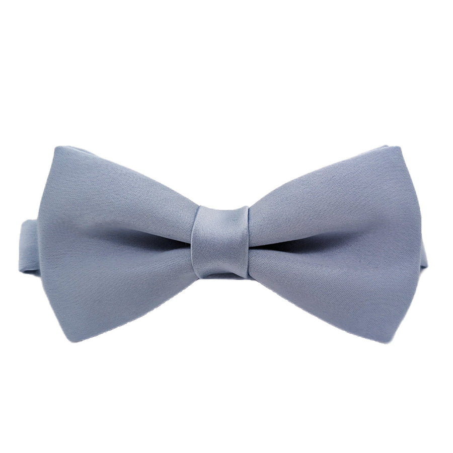 Smokey Blue Bow Tie - Wedding Accessory | Handmade, Adjustable polyester bow tie with a sleek finish, ideal for grooms and formal events.