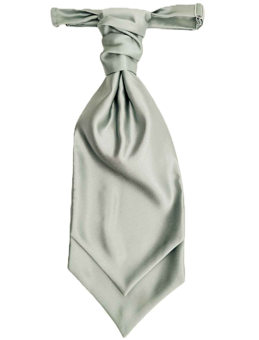 Seagrass Wedding Cravat for Groomsmen in a self-tie style, handmade with a smooth satin finish. Ideal for formal wedding attire.
