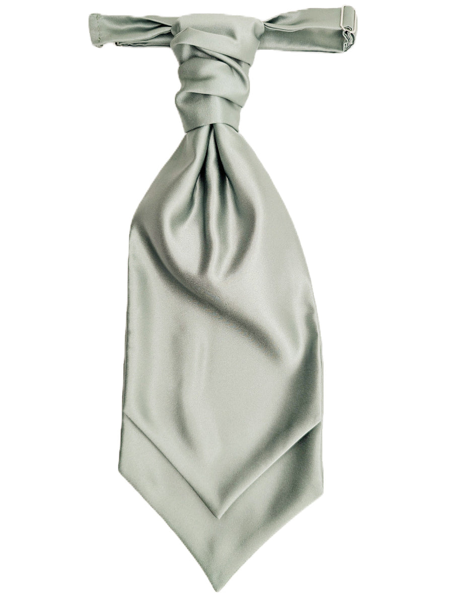 Boys Cravat Seagrass - Wedding Accessory by Craft & Ease, featuring a soft sage green satin finish and adjustable neck strap for children.