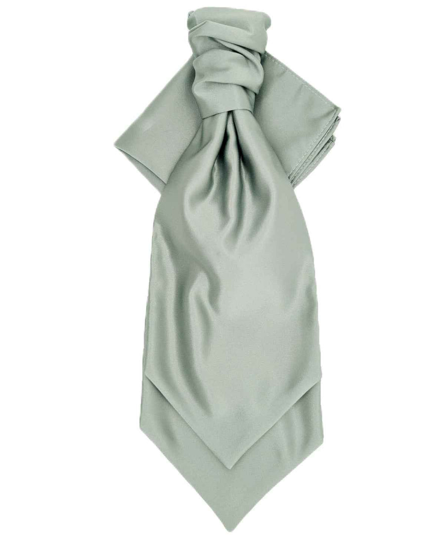 Handmade Seagrass Cravat in a pre-tied style, perfect for groomsmen. Elegant satin fabric complements wedding suits.