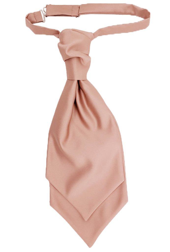 Taupe boys cravat for weddings, made from polyester with an adjustable neck strap. Ideal for ages 5-12, part of children's formalwear accessories.