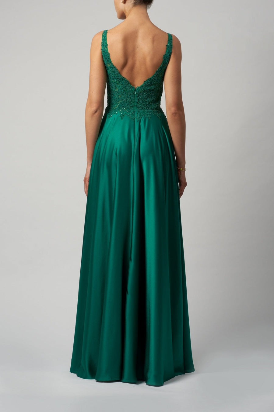 Forest Green MC121032 Embellished Lace Dress - Cargo Clothing