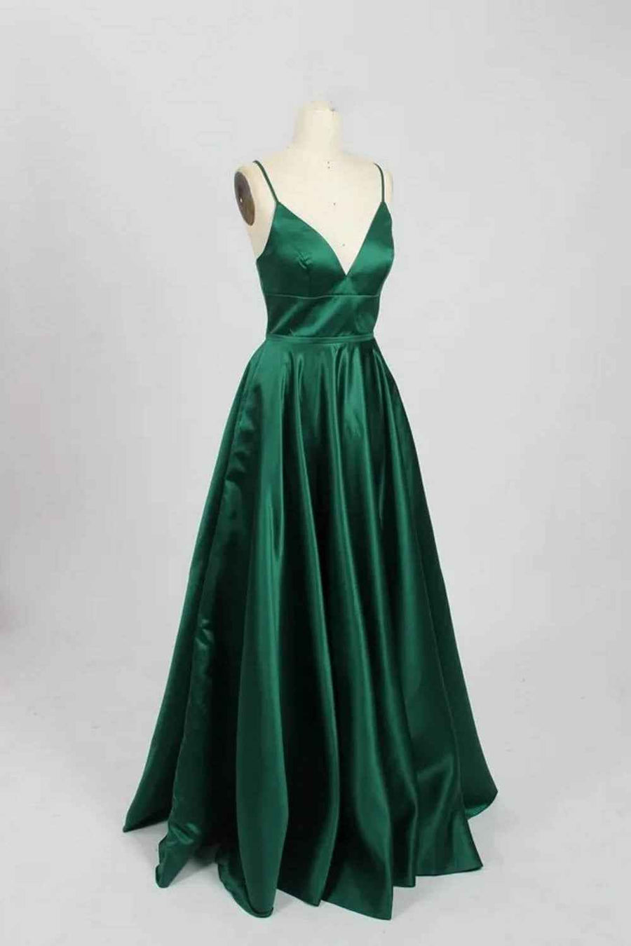 Green AVA 32636 Full skirted open back dress - Cargo Clothing