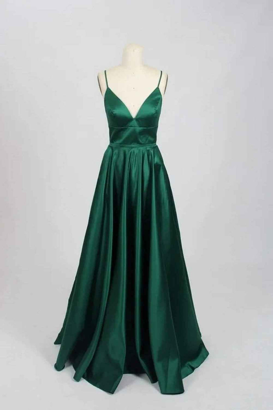 Green AVA 32636 Full skirted open back dress - Cargo Clothing