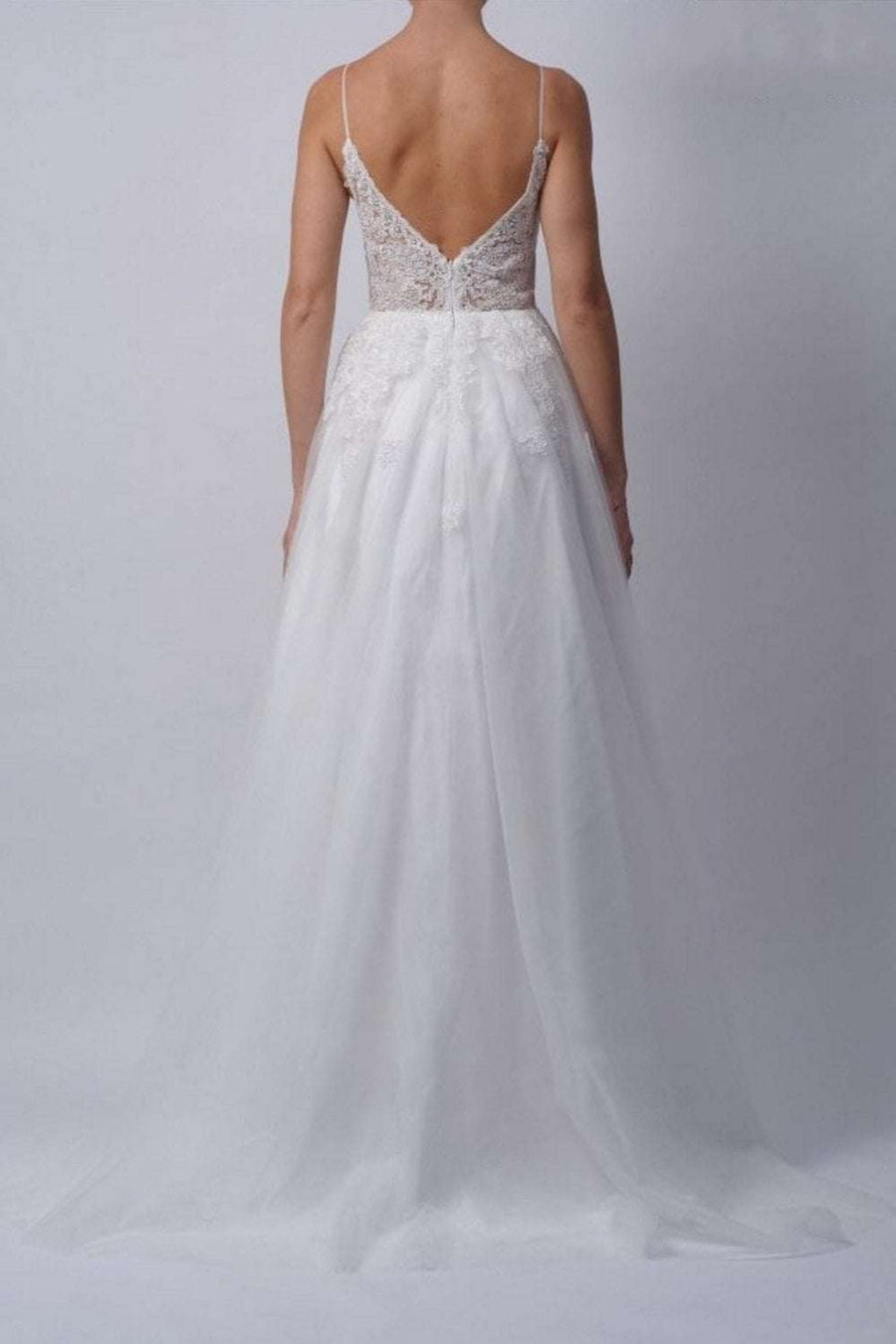 Ivory Lace Tulle Wedding Dress MC311945 - Cargo Clothing