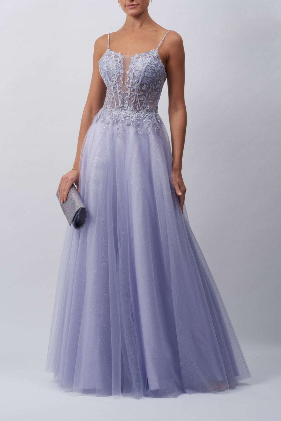 Lavender MC119511 Tulle Glitter Ballgown - Cargo Clothing