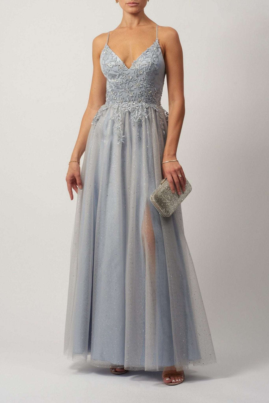 Misty Blue MC110119 Glitter Tulle Dress - Cargo Clothing