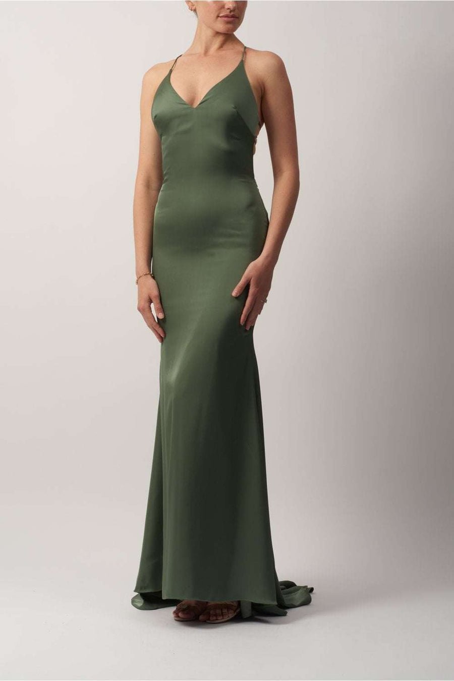 MOSS MC192017 Satin Low Back Strap Dress - Cargo Clothing