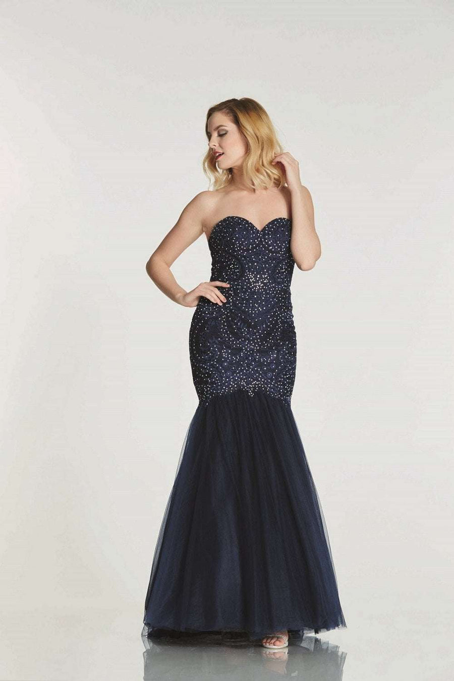 Navy Mermaid Fishtail dress - Blondie - Cargo Clothing