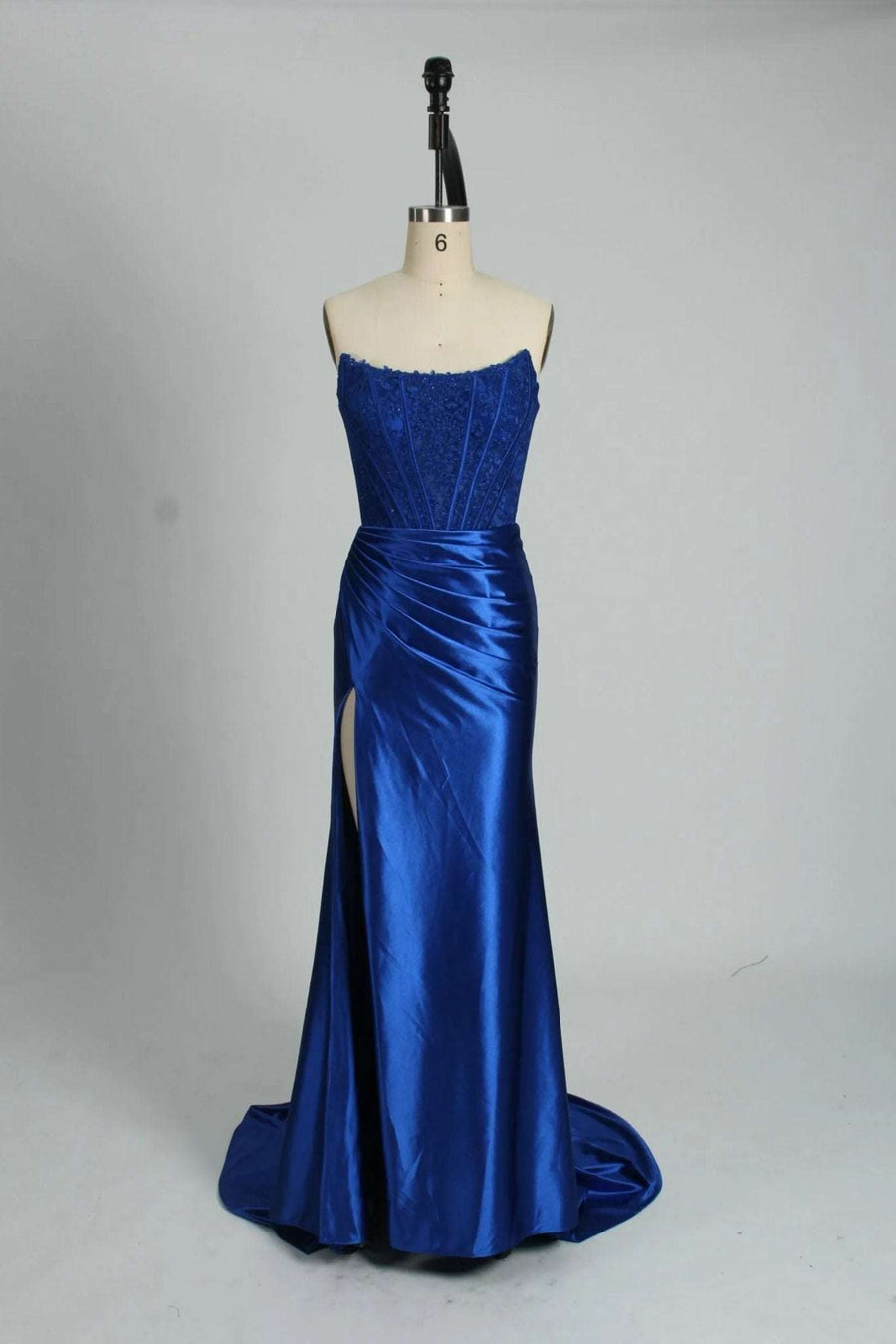 Royal blue Satin Corset Mermaid Dress