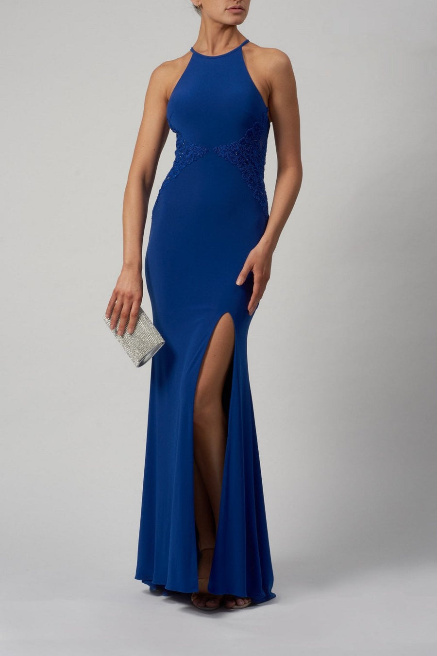 Royal Blue MC112933 Cut Out Back Maxi Dress - Cargo Clothing