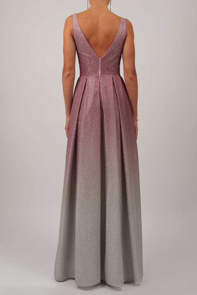 Royal Blue MC113923 Ombre flow glittery gown - Cargo Clothing
