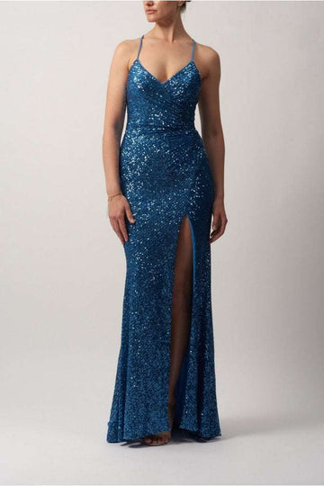 Steele Blue MC186119 sequin strap low back dress - Cargo Clothing