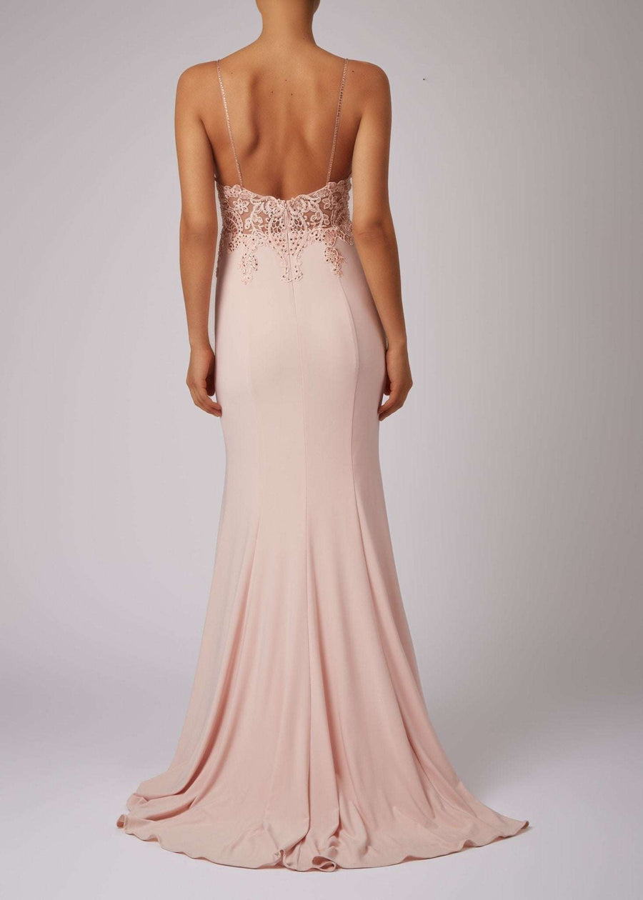 Teal MC181460 beaded bodice strap dress - Cargo Clothing