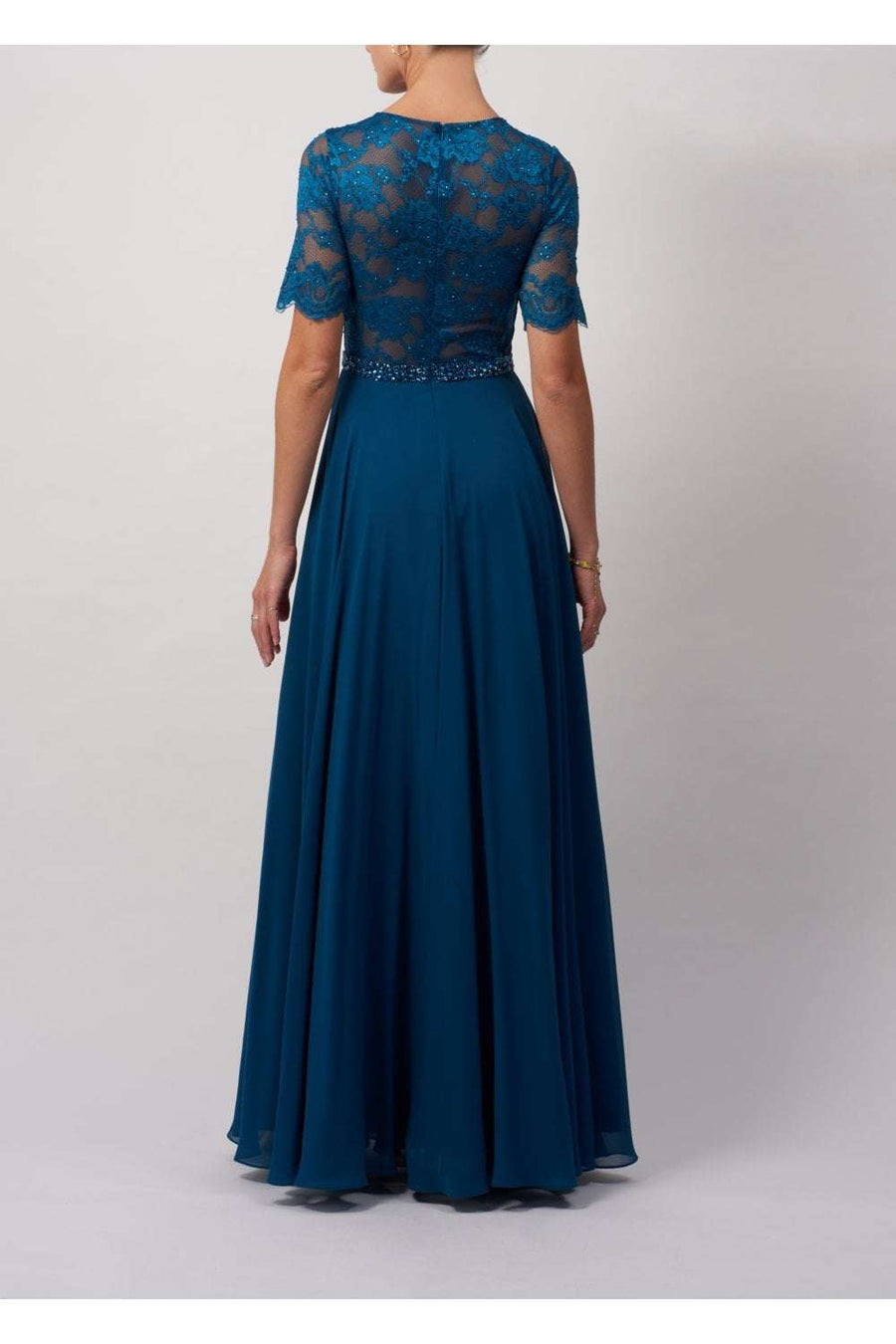 WINE MC121017 Lace Sleeve Dress - Cargo Clothing